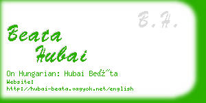 beata hubai business card